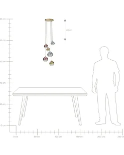Beliani Riippuvalaisin 6 Polttimoa Lasi Monivarinen Tooma Shop