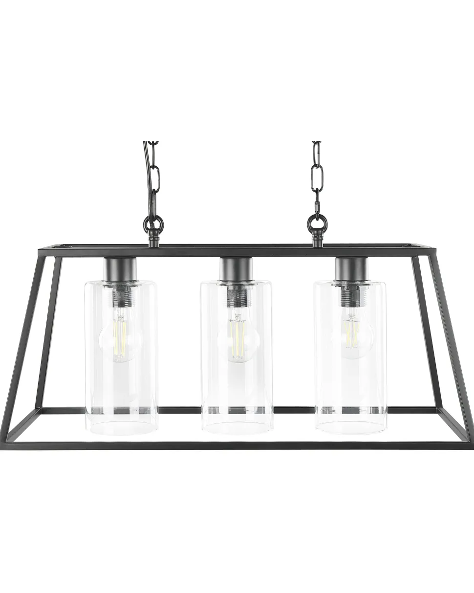 Beliani Riippuvalaisin 3 Polttimoa Rauta Musta Muger Store