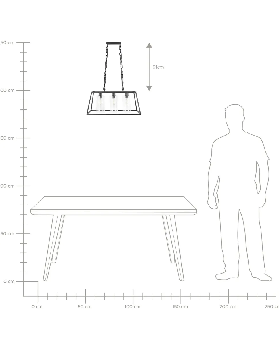 Beliani Riippuvalaisin 3 Polttimoa Rauta Musta Muger Store