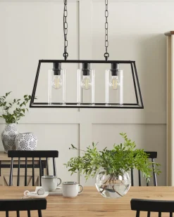 Beliani Riippuvalaisin 3 Polttimoa Rauta Musta Muger Store