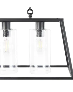 Beliani Riippuvalaisin 3 Polttimoa Rauta Musta Muger Store