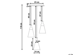 Beliani Riippuvalaisin 3 Polttimoa Alumiini Valkoinen Ticino Cheap