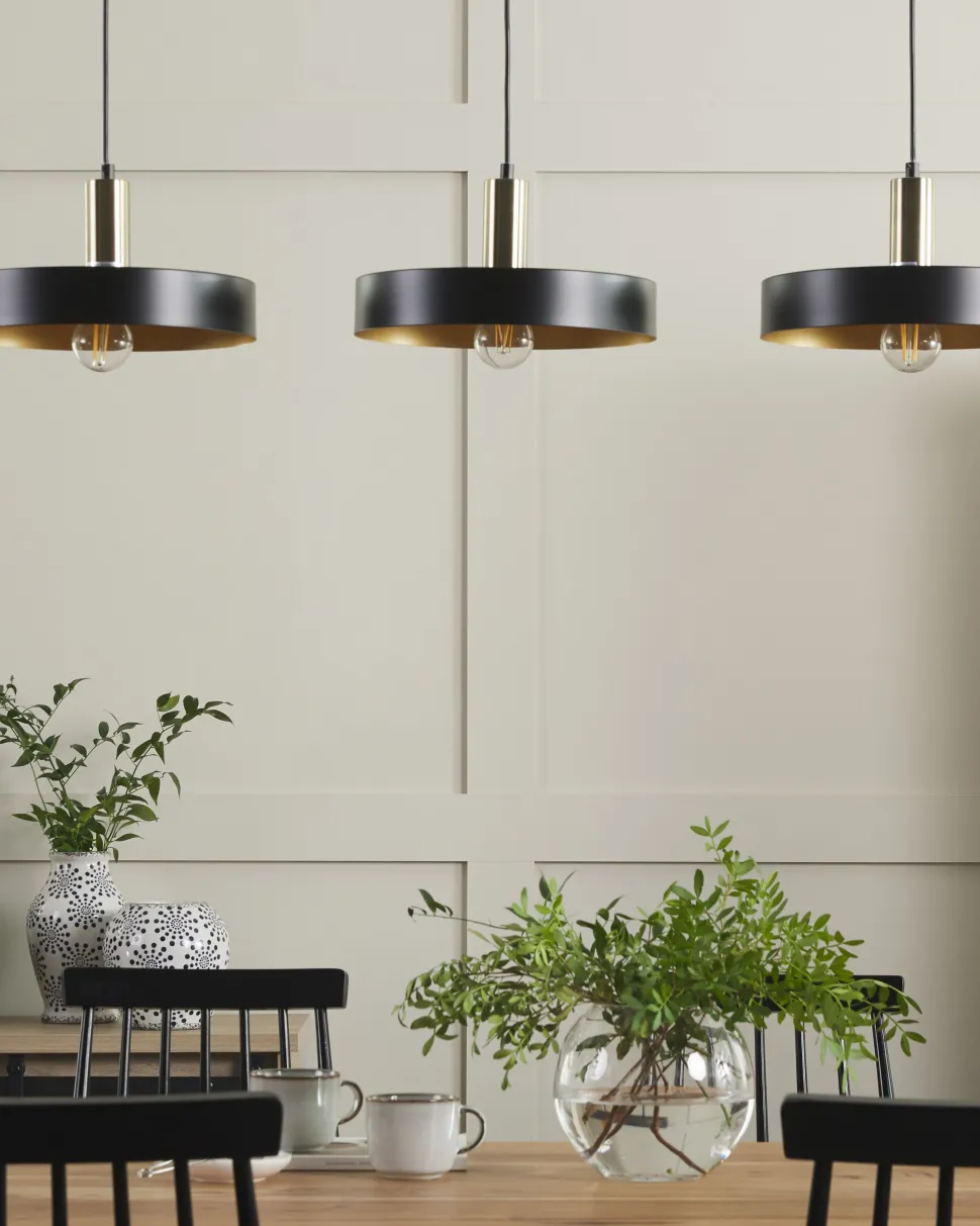 Beliani Riippuvalaisin 3 Polttimoa Metalli Musta Harena Flash Sale