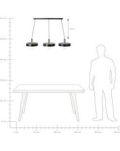 Beliani Riippuvalaisin 3 Polttimoa Metalli Musta Harena Flash Sale