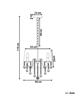 Beliani Riippuvalaisin 3 Polttimoa Valkoinen Evans New