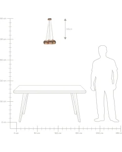 Beliani Riippuvalaisin 7 Polttimoa Metalli Kupari Olza Shop
