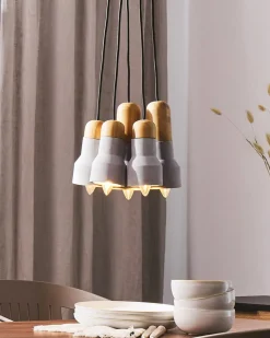 Beliani Riippuvalaisin 5 Polttimoa Betoni Vaaleanharmaa Apure Online