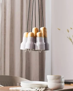 Beliani Riippuvalaisin 5 Polttimoa Betoni Vaaleanharmaa Apure Online