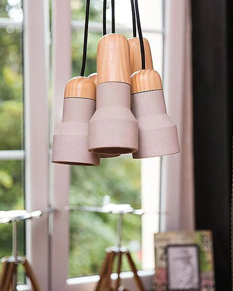 Beliani Riippuvalaisin 5 Polttimoa Betoni Vaaleanharmaa Apure Online