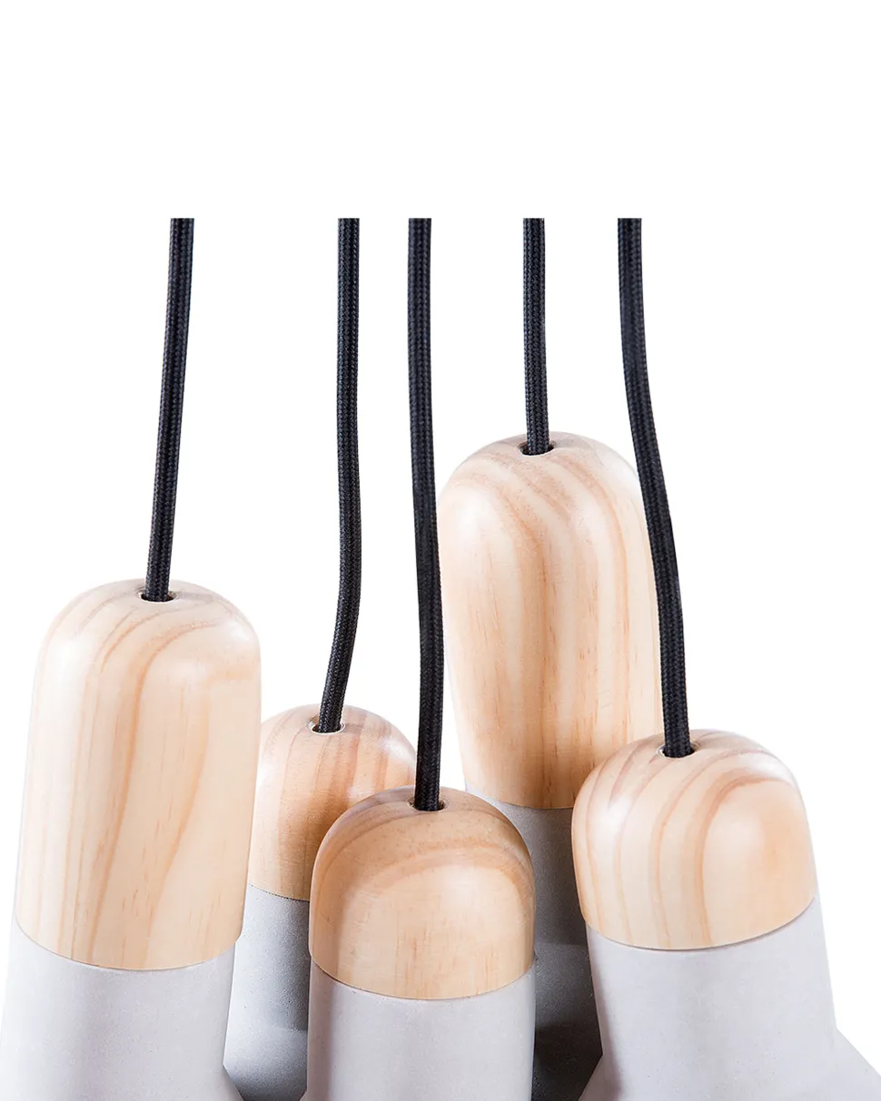 Beliani Riippuvalaisin 5 Polttimoa Betoni Vaaleanharmaa Apure Online