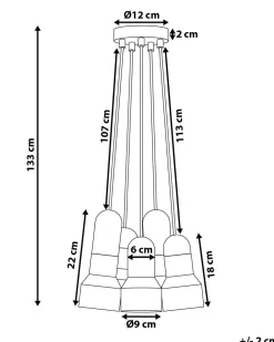 Beliani Riippuvalaisin 5 Polttimoa Betoni Vaaleanharmaa Apure Online