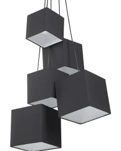 Beliani Riippuvalaisin 5 Polttimoa Kangas Musta Mesta Best Sale