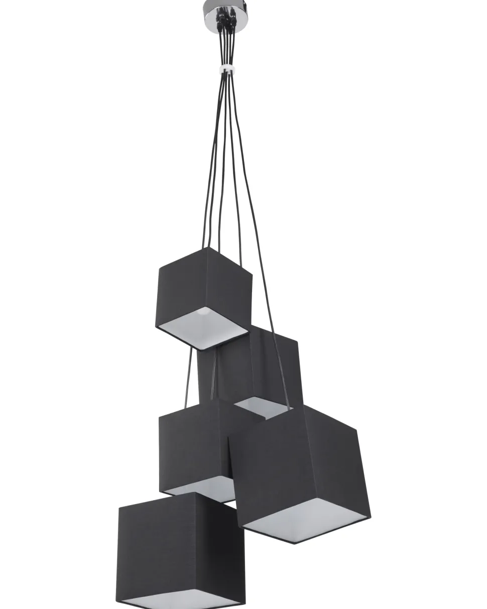 Beliani Riippuvalaisin 5 Polttimoa Kangas Musta Mesta Best Sale