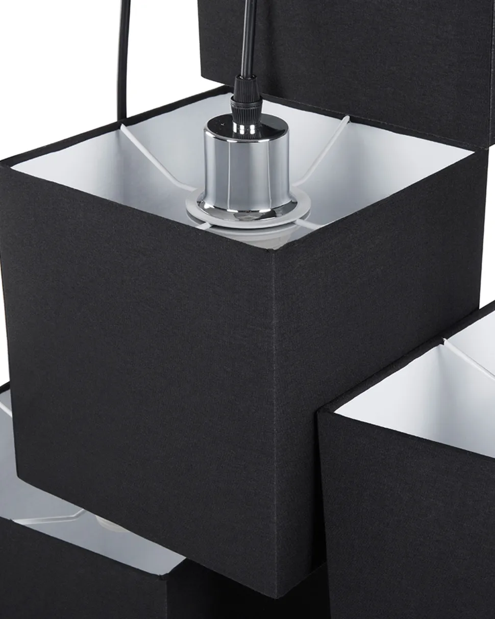 Beliani Riippuvalaisin 5 Polttimoa Kangas Musta Mesta Best Sale