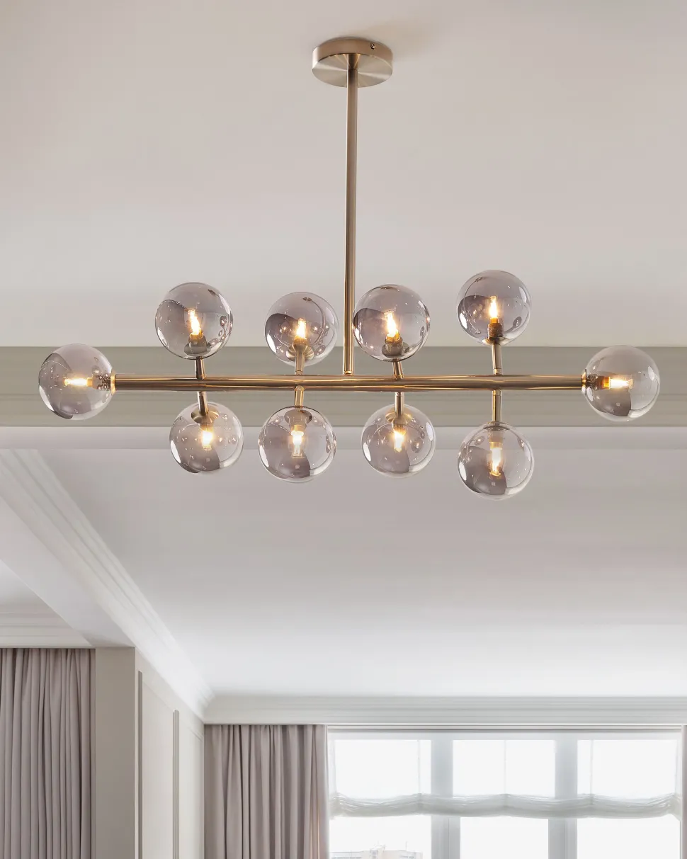 Beliani Riippuvalaisin 10 Polttimoa Teras Hopea Ramis Flash Sale