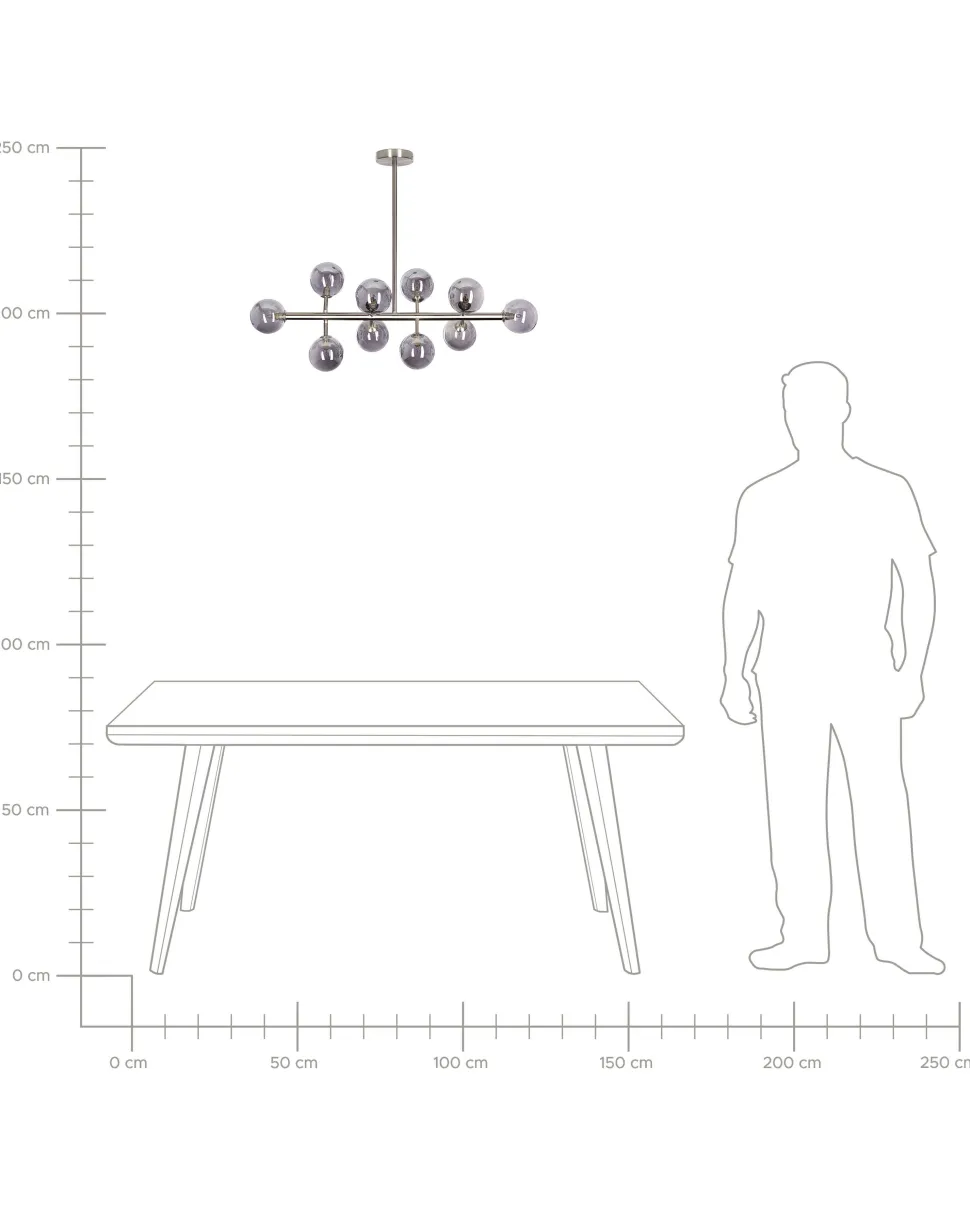 Beliani Riippuvalaisin 10 Polttimoa Teras Hopea Ramis Flash Sale