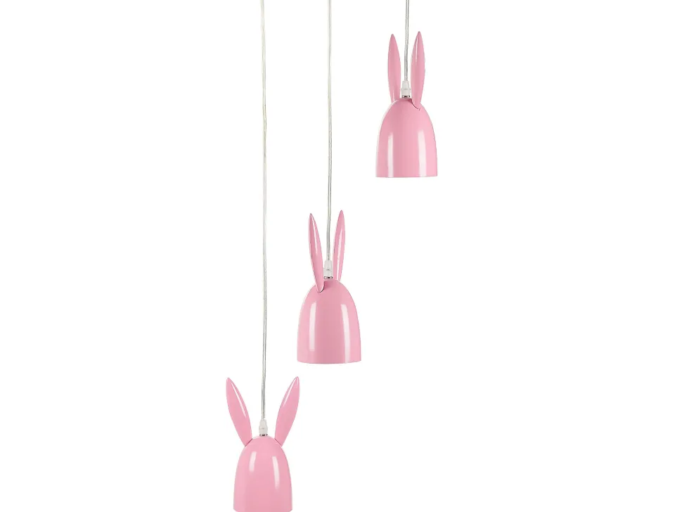 Beliani Riippuvalaisin 3 Polttimoa Rauta Vaaleanpunainen Rabbit Discount