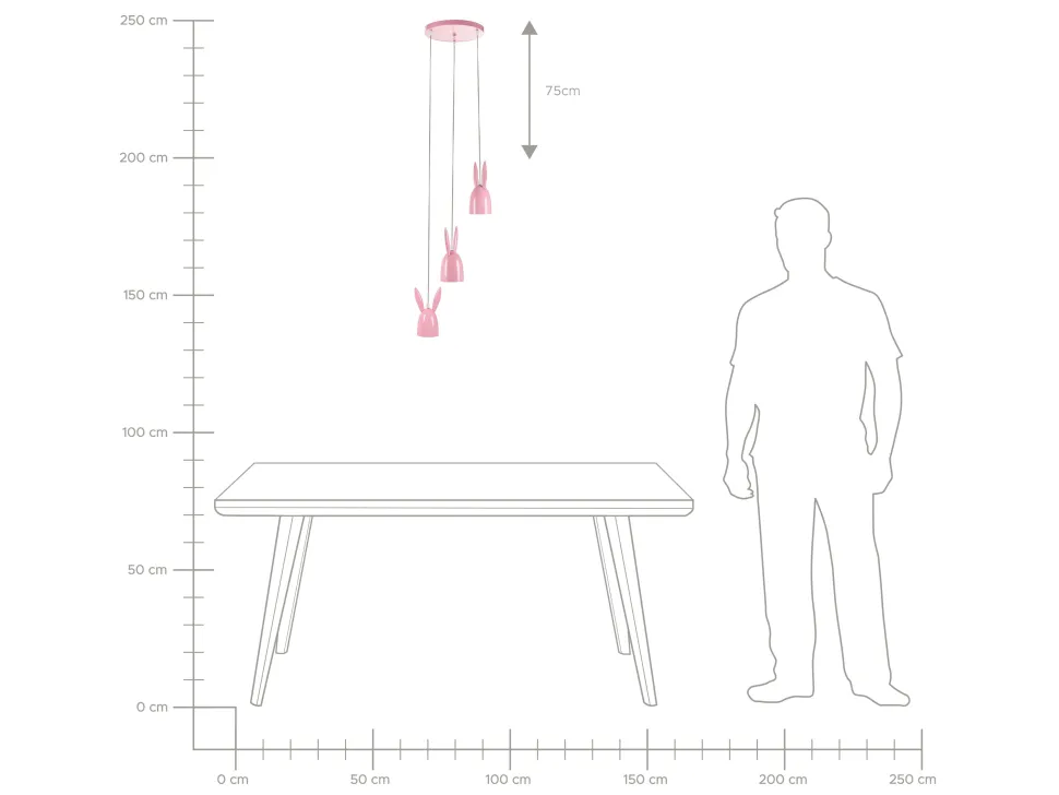 Beliani Riippuvalaisin 3 Polttimoa Rauta Vaaleanpunainen Rabbit Discount