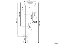 Beliani Riippuvalaisin 3 Polttimoa Rauta Vaaleanpunainen Rabbit Discount