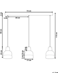 Beliani Riippuvalaisin 3 Polttimoa Betoni Vaaleanharmaa Luni Best Sale