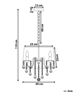 Beliani Riippuvalaisin 3 Polttimoa Musta Evans Best