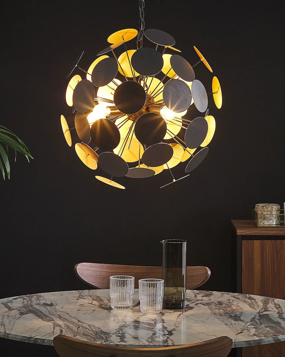 Beliani Riippuvalaisin 4 Polttimoa Metalli Musta/Kulta Maritsa Cheap