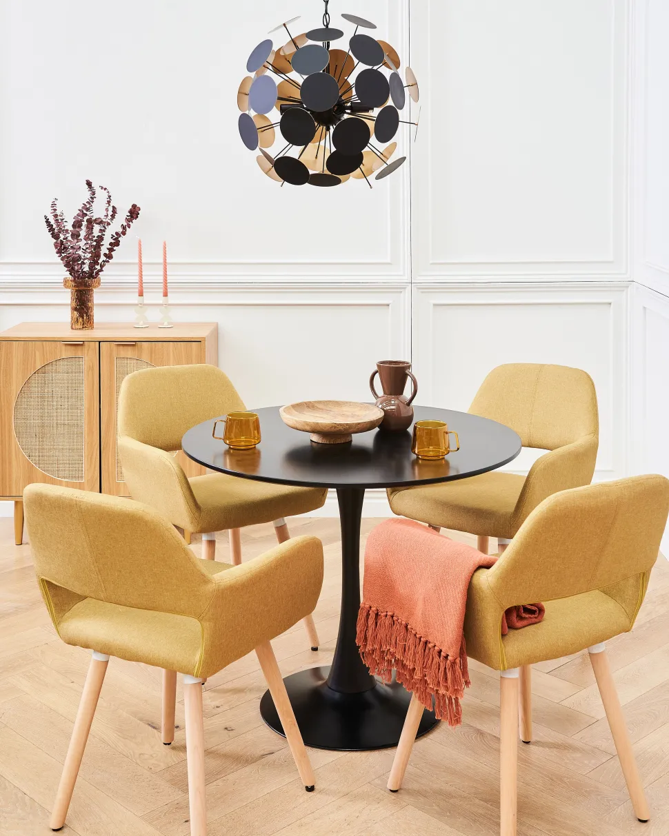 Beliani Riippuvalaisin 4 Polttimoa Metalli Musta/Kulta Maritsa Cheap