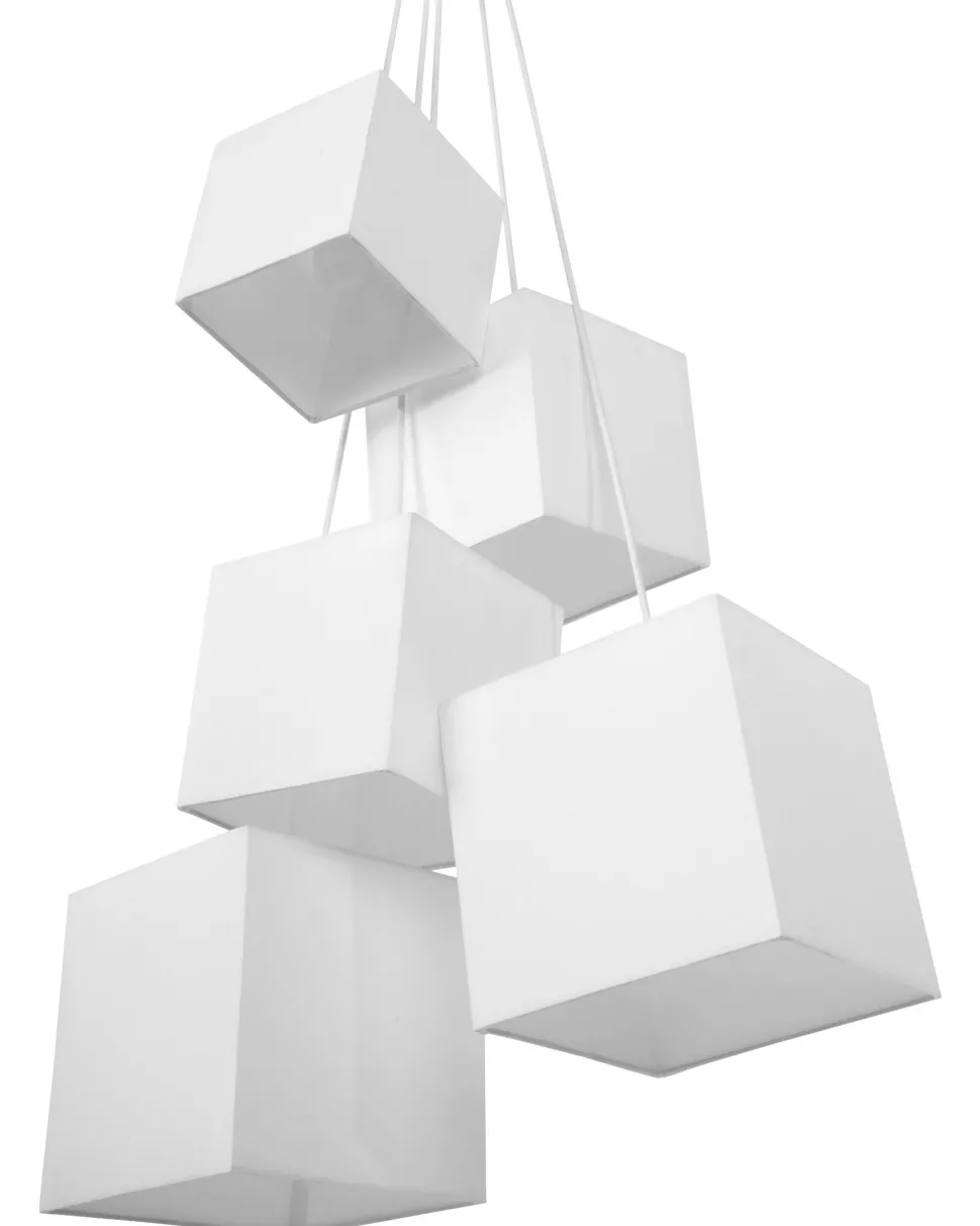 Beliani Riippuvalaisin 5 Polttimoa Kangas Valkoinen Mesta Cheap