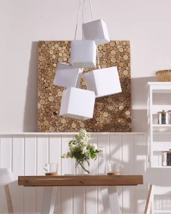 Beliani Riippuvalaisin 5 Polttimoa Kangas Valkoinen Mesta Cheap