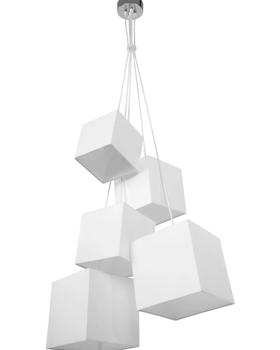 Beliani Riippuvalaisin 5 Polttimoa Kangas Valkoinen Mesta Cheap