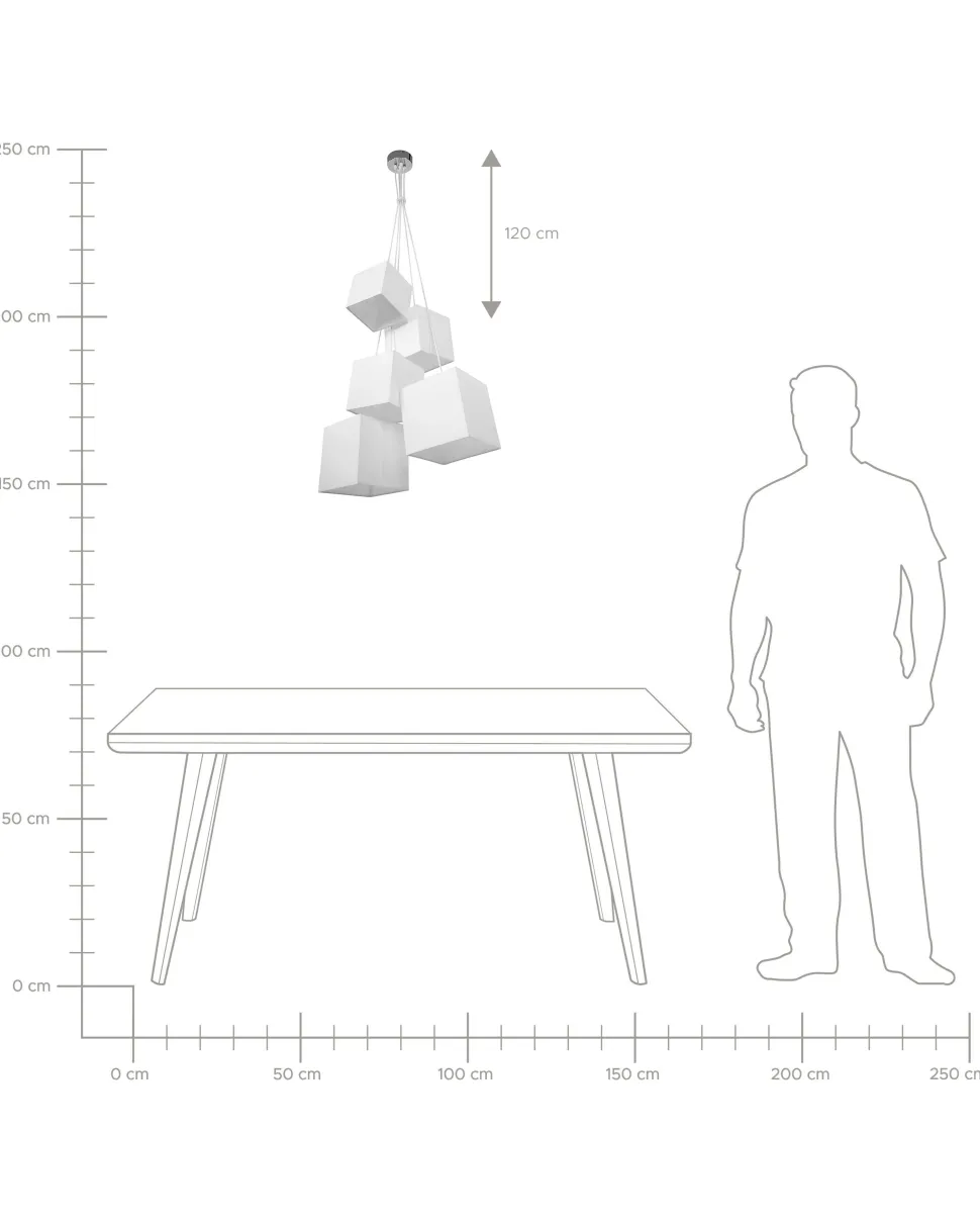 Beliani Riippuvalaisin 5 Polttimoa Kangas Valkoinen Mesta Cheap