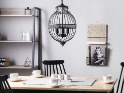 Beliani Riippuvalaisin 3 Polttimoa Rauta Musta Harmen Online