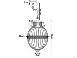 Beliani Riippuvalaisin 3 Polttimoa Rauta Musta Harmen Online