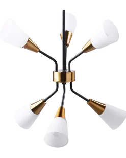 Beliani Riippuvalaisin 6 Polttimoa Metalli Valkoinen/Kulta Aroyo Flash Sale