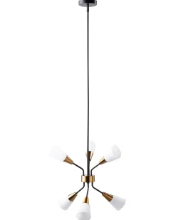 Beliani Riippuvalaisin 6 Polttimoa Metalli Valkoinen/Kulta Aroyo Flash Sale