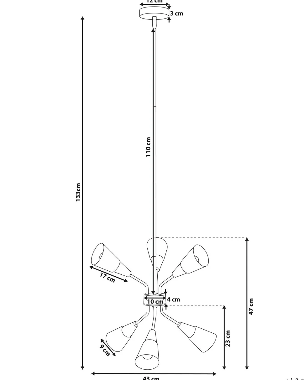 Beliani Riippuvalaisin 6 Polttimoa Metalli Valkoinen/Kulta Aroyo Flash Sale