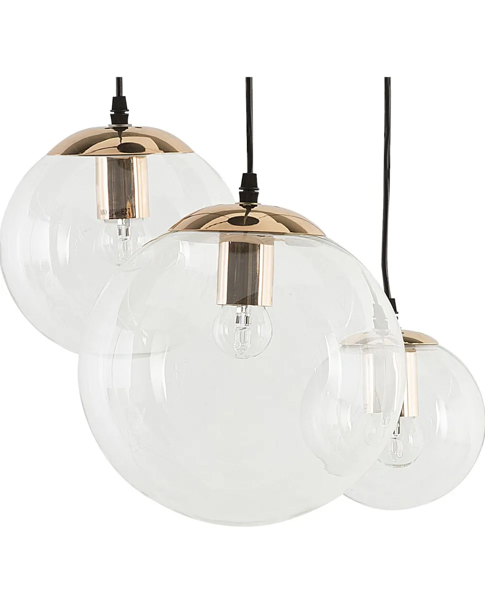 Beliani Riippuvalaisin 3 Polttimoa Lasi Kirkas Ladon Cheap