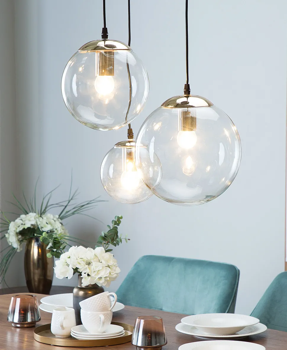 Beliani Riippuvalaisin 3 Polttimoa Lasi Kirkas Ladon Cheap