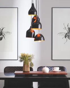 Beliani Riippuvalaisin 5 Polttimoa Metalli Musta Savio Hot