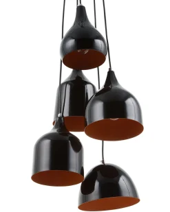 Beliani Riippuvalaisin 5 Polttimoa Metalli Musta Savio Hot