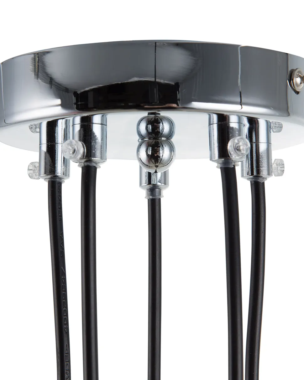 Beliani Riippuvalaisin 5 Polttimoa Metalli Musta Savio Hot