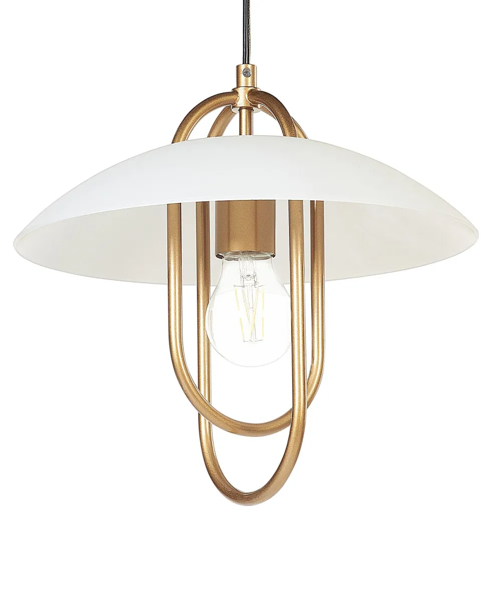 Beliani Riippuvalaisin 3 Polttimoa Metalli Kulta/Valkoinen Nattai Flash Sale