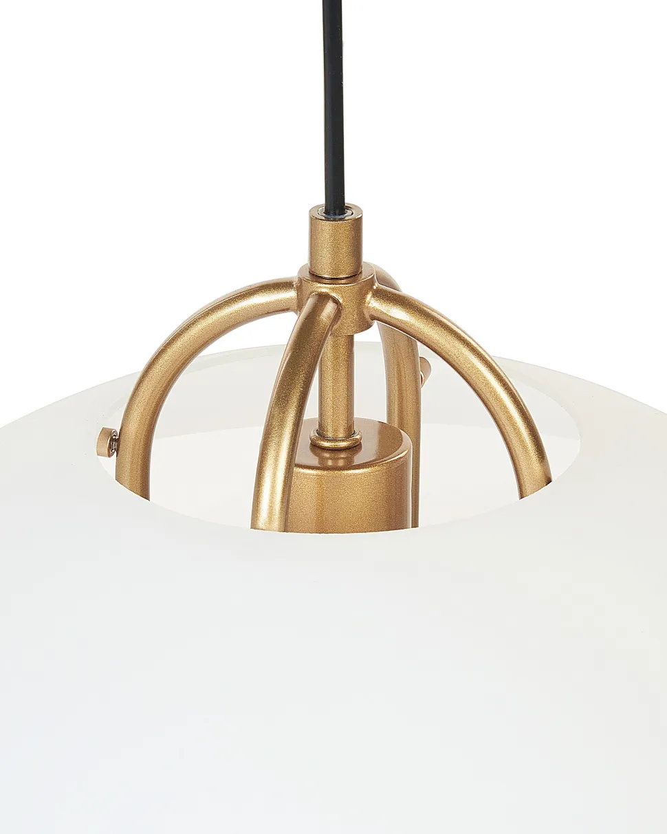 Beliani Riippuvalaisin 3 Polttimoa Metalli Kulta/Valkoinen Nattai Flash Sale