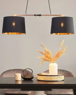 Beliani Riippuvalaisin 2 Polttimoa Kangas Musta Fucino Cheap