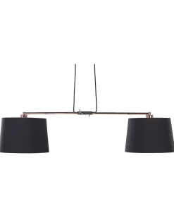 Beliani Riippuvalaisin 2 Polttimoa Kangas Musta Fucino Cheap