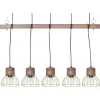 Beliani Riippuvalaisin 5 Polttimoa Vaalea Puu/Messinki Varada New