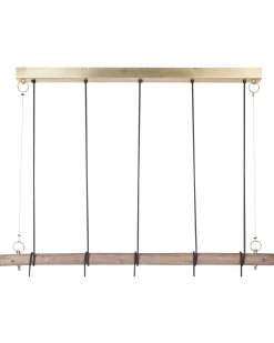 Beliani Riippuvalaisin 5 Polttimoa Vaalea Puu/Messinki Varada New