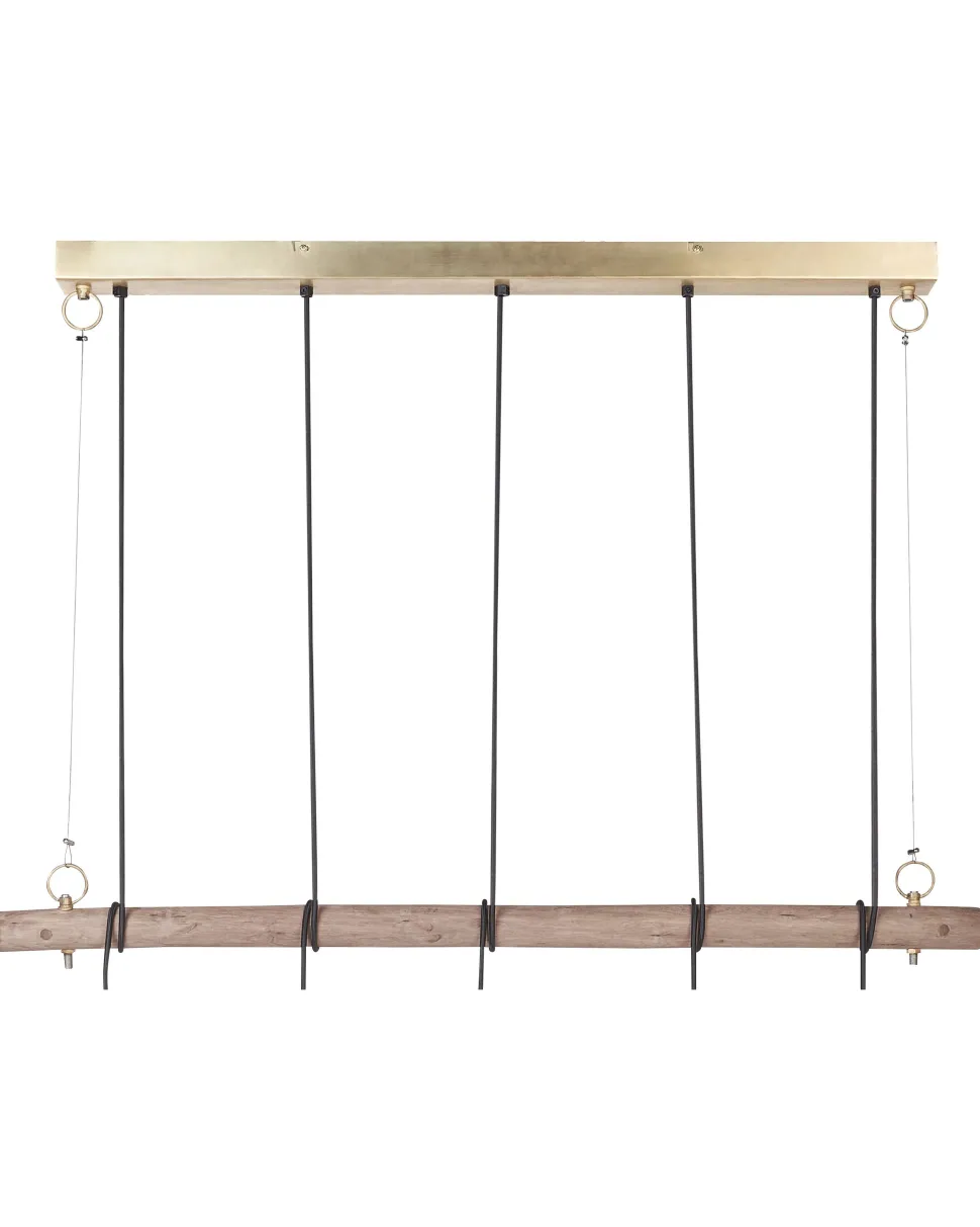 Beliani Riippuvalaisin 5 Polttimoa Vaalea Puu/Messinki Varada New