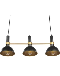 Beliani Riippuvalaisin 3 Polttimoa Metalli Musta/Kulta Beles Flash Sale