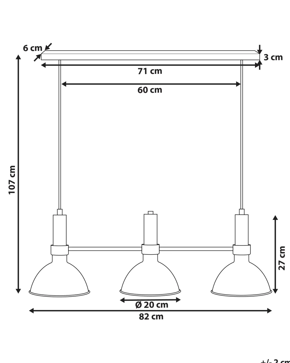 Beliani Riippuvalaisin 3 Polttimoa Metalli Musta/Kulta Beles Flash Sale